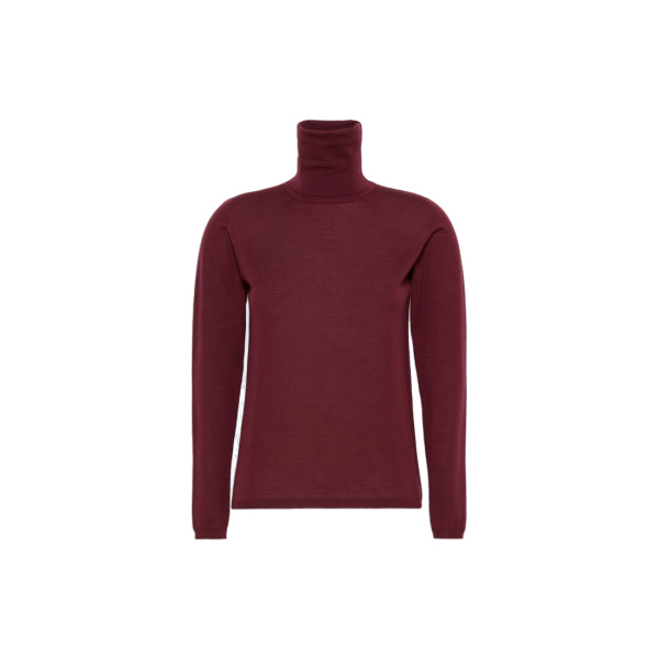 Max Mara Saluto Wool Polo-Neck Sweater in Red Purple | Turtlenecks | Luxury Shoes 