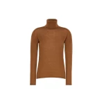 Max Mara Saluto Wool Polo-Neck Sweater in Tobacco | Turtlenecks | Luxury Shoes 