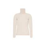 Max Mara Saluto Wool Polo-Neck Sweater in White | Turtlenecks | Luxury Shoes 