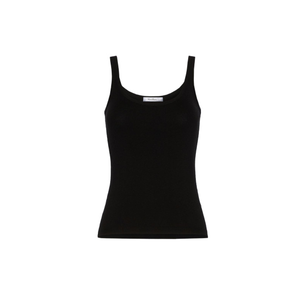 Max Mara Salvo Sleeveless Wool Yarn Sweater in Black | Sweaters | Luxury Shoes 
