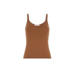 Max Mara Salvo Sleeveless Wool Yarn Sweater in Tobacco | Sweaters | Luxury Shoes 