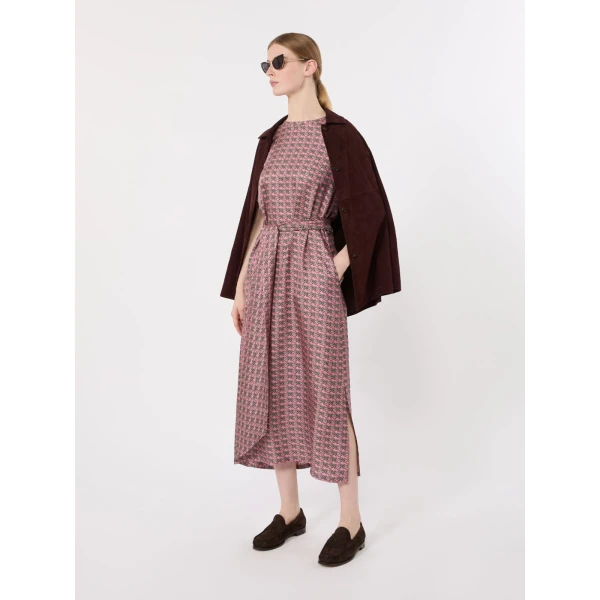 Max Mara Samba Printed Silk Twill Dress in Pink | Maxi Dresses | Luxury Shoes 