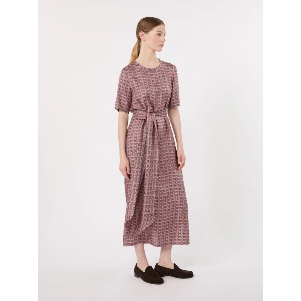 Max Mara Samba Printed Silk Twill Dress in Pink | Maxi Dresses | Luxury Shoes 
