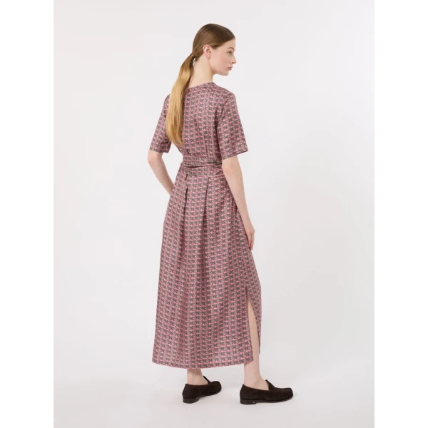 Max Mara Samba Printed Silk Twill Dress in Pink | Maxi Dresses | Luxury Shoes 