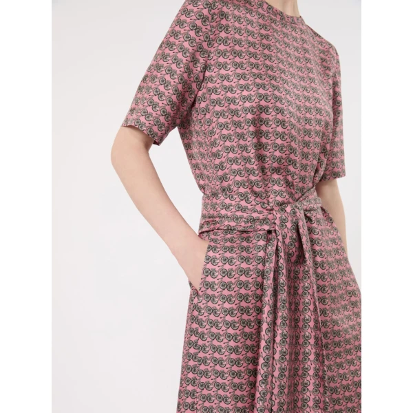 Max Mara Samba Printed Silk Twill Dress in Pink | Maxi Dresses | Luxury Shoes 