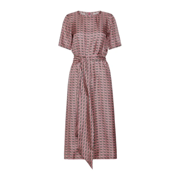 Max Mara Samba Printed Silk Twill Dress in Pink | Maxi Dresses | Luxury Shoes 