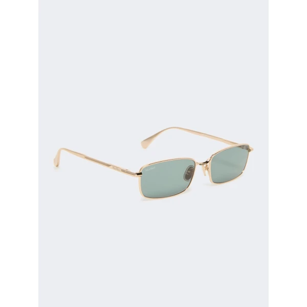 Max Mara Sarong Rectangular Sunglasses in Oil Green | Sunglasses | Luxury Shoes 