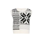 Max Mara Savana Jacquard Wool Gilet in White | Sweaters | Luxury Shoes 