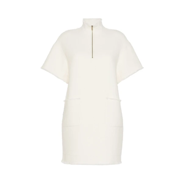 Savana Wool Jersey Sweatshirt Dress in White