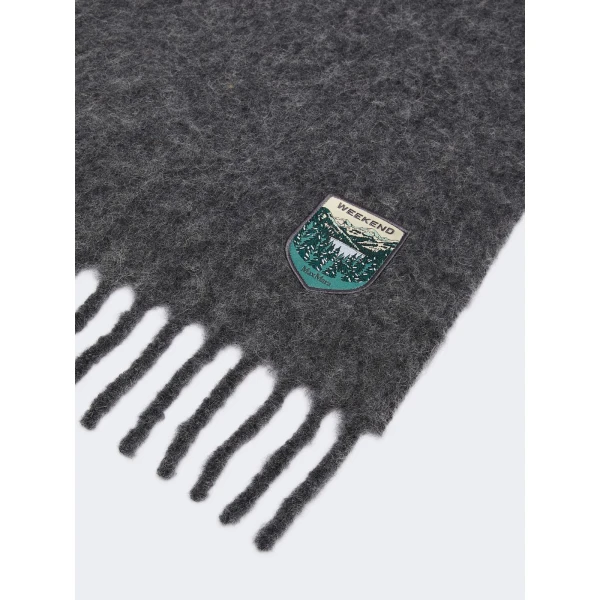 Max Mara Scalata Alpaca and Wool Stole in Medium Grey | Scarves | Luxury Shoes 