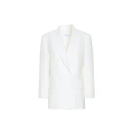 Max Mara Scatola Pique Jersey Olimpia Jacket in White | Blazers | Luxury Shoes 