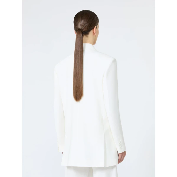 Max Mara Scatola Pique Jersey Olimpia Jacket in White | Blazers | Luxury Shoes 
