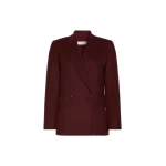 Max Mara Scenico Double-Breasted Wool Flannel Blazer in Wine | Blazers | Luxury Shoes 