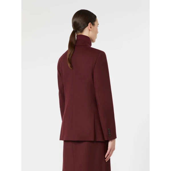 Max Mara Scenico Double-Breasted Wool Flannel Blazer in Wine | Blazers | Luxury Shoes 