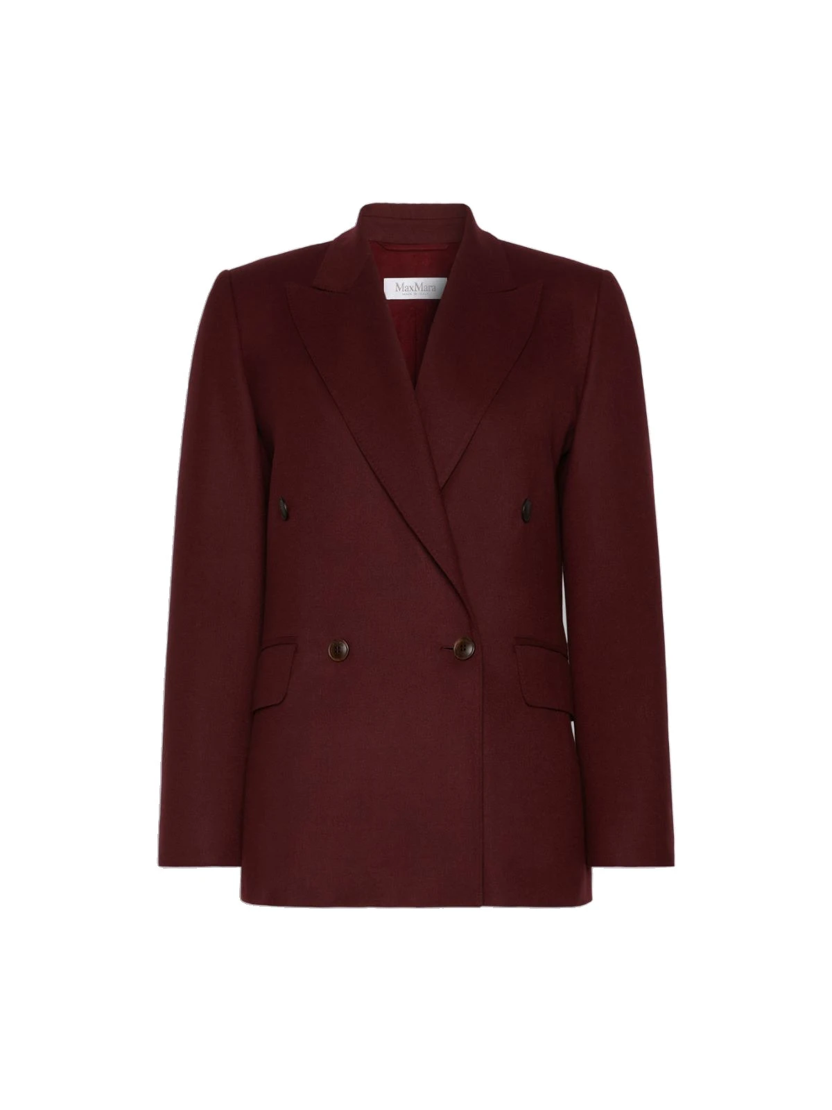 Max Mara Scenico Double-Breasted Wool Flannel Blazer in Wine Max Mara Scenico Double-Breasted Wool Flannel Blazer in Wine | Blazers | Luxury Shoes