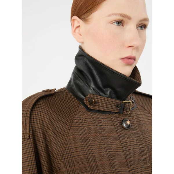 Max Mara Scoglio Glen Plaid Wool Twill Trench Coat in Tobacco | Trench Coat | Luxury Shoes 