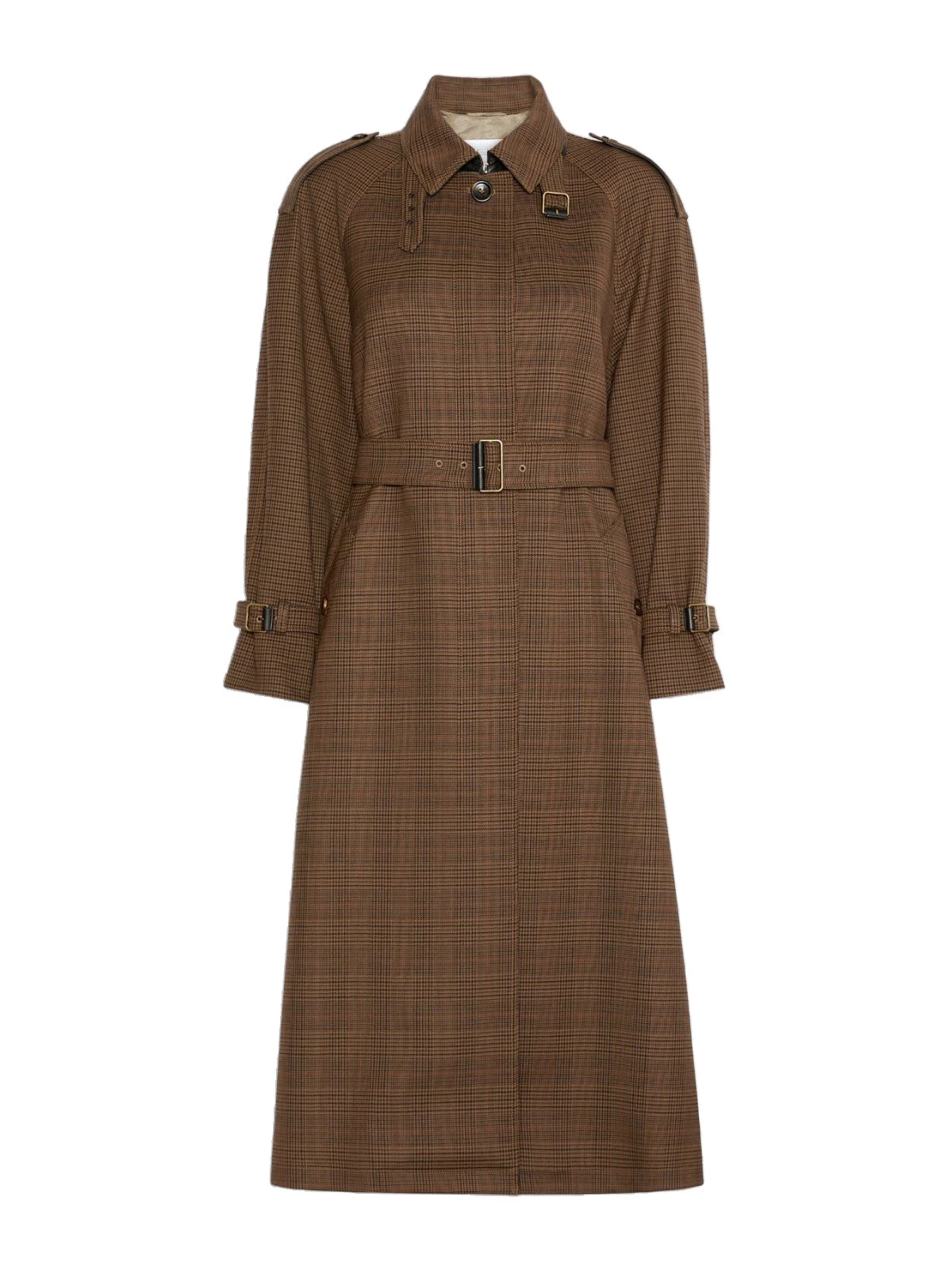 Max Mara Scoglio Glen Plaid Wool Twill Trench Coat in Tobacco Max Mara Scoglio Glen Plaid Wool Twill Trench Coat in Tobacco | Trench Coat | Luxury Shoes
