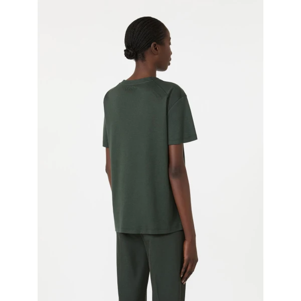 Max Mara Segale Cotton and Modal Jersey T-Shirt in Dark Green | T-shirts | Luxury Shoes 