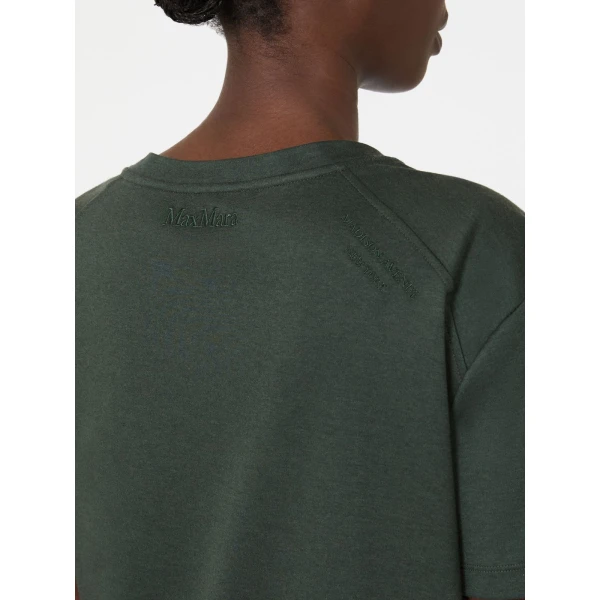 Max Mara Segale Cotton and Modal Jersey T-Shirt in Dark Green | T-shirts | Luxury Shoes 