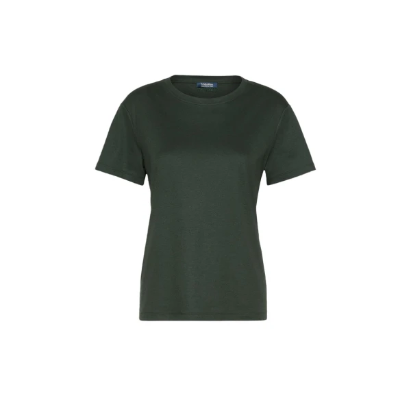 Max Mara Segale Cotton and Modal Jersey T-Shirt in Dark Green | T-shirts | Luxury Shoes 