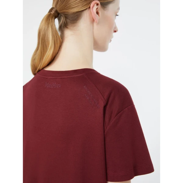 Max Mara Segale Cotton and Modal Jersey T-Shirt in Dark Red | T-shirts | Luxury Shoes 