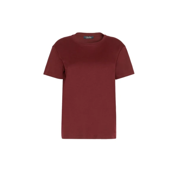 Max Mara Segale Cotton and Modal Jersey T-Shirt in Dark Red | T-shirts | Luxury Shoes 