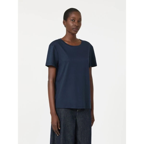 Max Mara Segale Cotton and Modal Jersey T-Shirt in Ultramarine | T-shirts | Luxury Shoes 