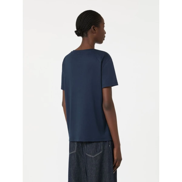 Max Mara Segale Cotton and Modal Jersey T-Shirt in Ultramarine | T-shirts | Luxury Shoes 