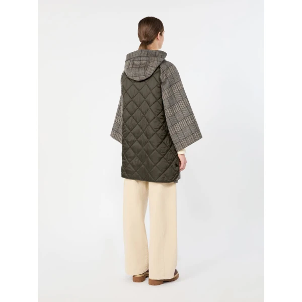 Max Mara Seggio Prince of Wales Wool Midi Coat in Dark Grey | Wool Coat | Luxury Shoes 