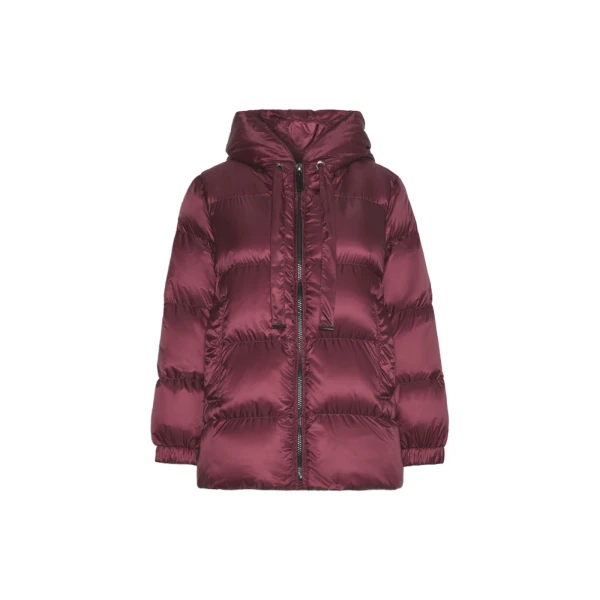 Seia Roomy Water-Repellent Puffer Jacket in Bordeaux