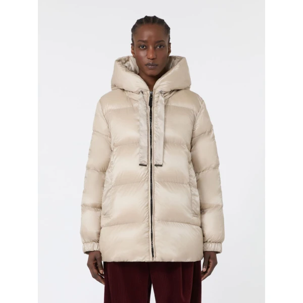 Max Mara Seia Roomy Water-Repellent Puffer Jacket in Natural | Jackets | Luxury Shoes 