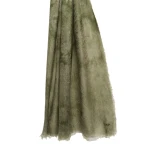 Max Mara Senior Jacquard Wool Stole in Olive Green | Scarves | Luxury Shoes 