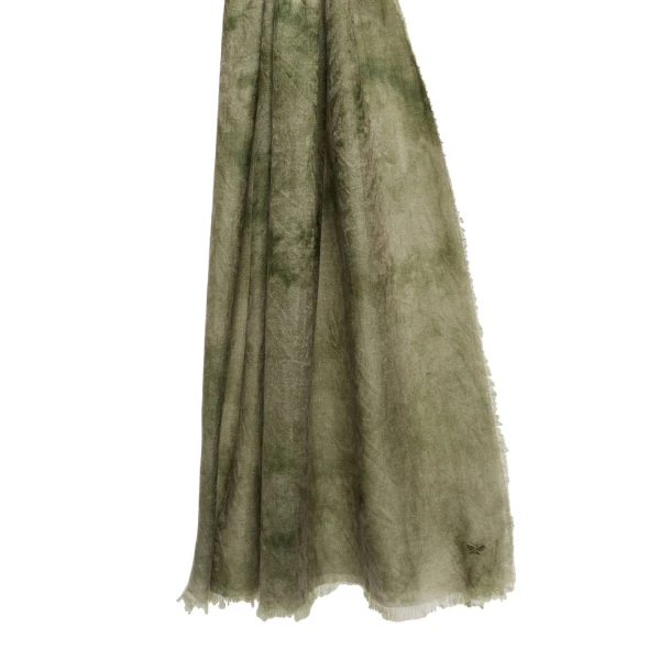 Max Mara Senior Jacquard Wool Stole in Olive Green | Scarves | Luxury Shoes 