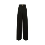 Max Mara Serio High-Waisted Woollen Cloth Trousers in Black | Wide leg pants | Luxury Shoes 
