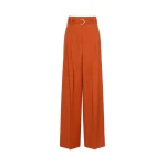 Max Mara Serio High-Waisted Woollen Cloth Trousers in Terra Cotta | Wide leg pants | Luxury Shoes 