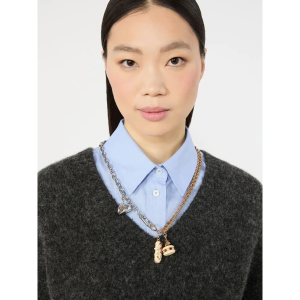 Max Mara Sfere Charm Choker Necklace in Gold | Necklace | Luxury Shoes 