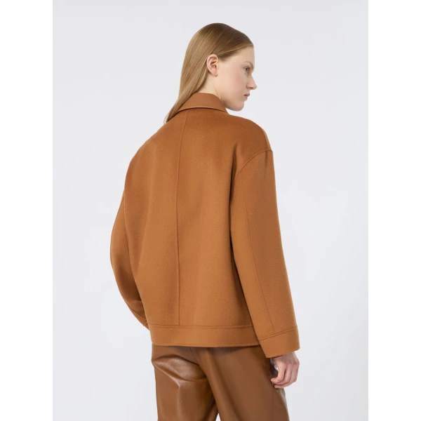 Max Mara Sfere Wool, Cashmere and Silk Zip Coat in Caramel | Wool Coat | Luxury Shoes 