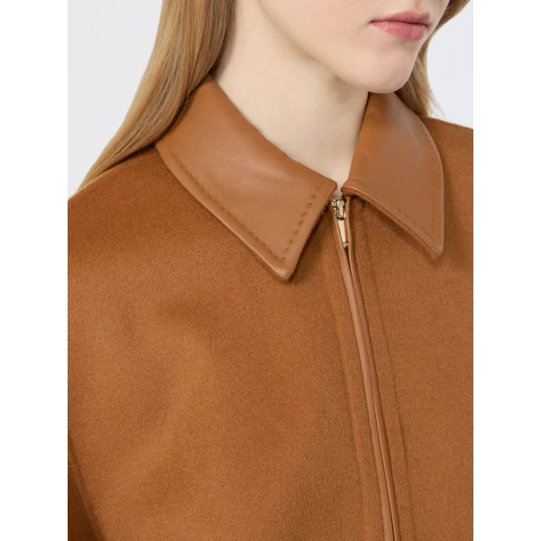 Max Mara Sfere Wool, Cashmere and Silk Zip Coat in Caramel | Wool Coat | Luxury Shoes 