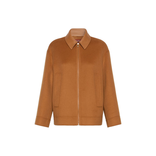 Max Mara Sfere Wool, Cashmere and Silk Zip Coat in Caramel | Wool Coat | Luxury Shoes 