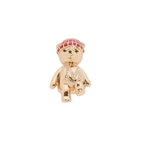 Max Mara Shiny Metal Teddy Bear Brooch in Golden Skin | Brooches & Pins | Luxury Shoes 