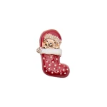 Max Mara Shiny Metal Teddy Bear Brooch in Red | Brooches & Pins | Luxury Shoes 