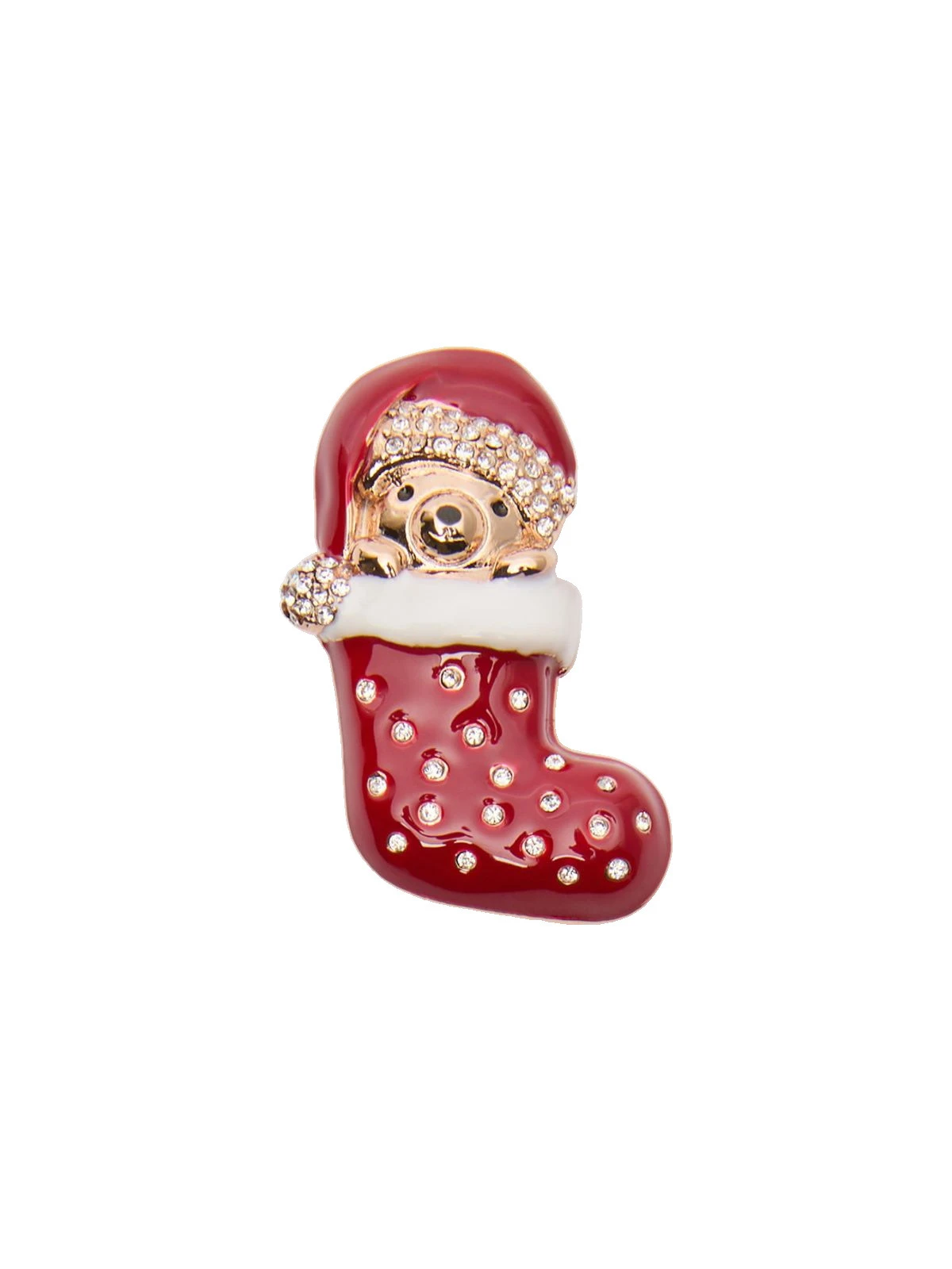 Max Mara Shiny Metal Teddy Bear Brooch in Red Max Mara Shiny Metal Teddy Bear Brooch in Red | Brooches & Pins | Luxury Shoes