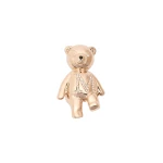 Max Mara Shiny Metal Teddy Bear Brooch in White | Brooches & Pins | Luxury Shoes 