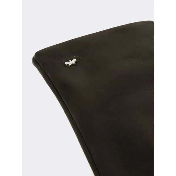 Max Mara Short Nappa Leather Gloves in Black | Gloves | Luxury Shoes 