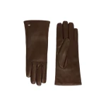 Max Mara Short Nappa Leather Gloves in Dark Brown | Gloves | Luxury Shoes 