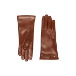 Max Mara Short Nappa Leather Gloves in Tobacco | Gloves | Luxury Shoes 
