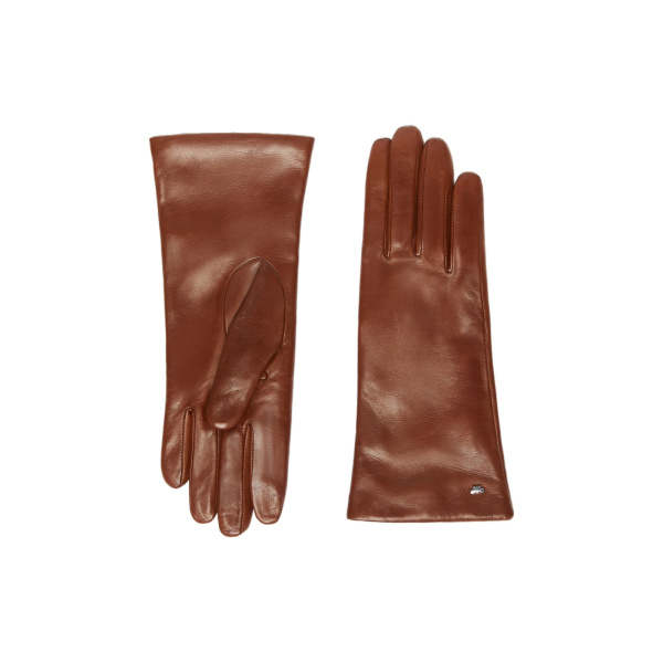 Max Mara Short Nappa Leather Gloves in Tobacco | Gloves | Luxury Shoes 
