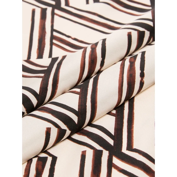 Max Mara Siam Printed Silk Twill Scarf in Chocolate | Scarves | Luxury Shoes 