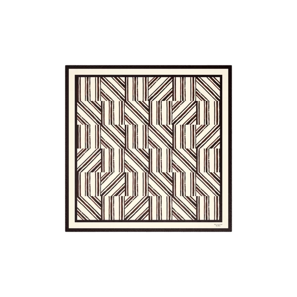 Siam Printed Silk Twill Scarf in Chocolate