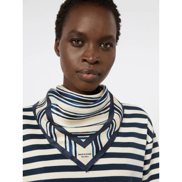 Max Mara Siam Printed Silk Twill Scarf in Ivory | Scarves | Luxury Shoes 